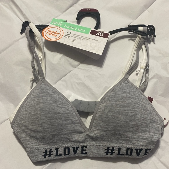 Wonder Nation girls bralette, t-shirt & sports bras; size: 28,30. You get 5 bras - Picture 3 of 5